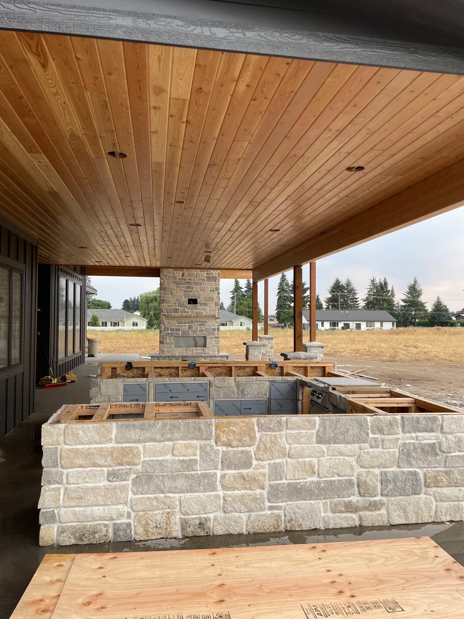 Stone retaining wall project