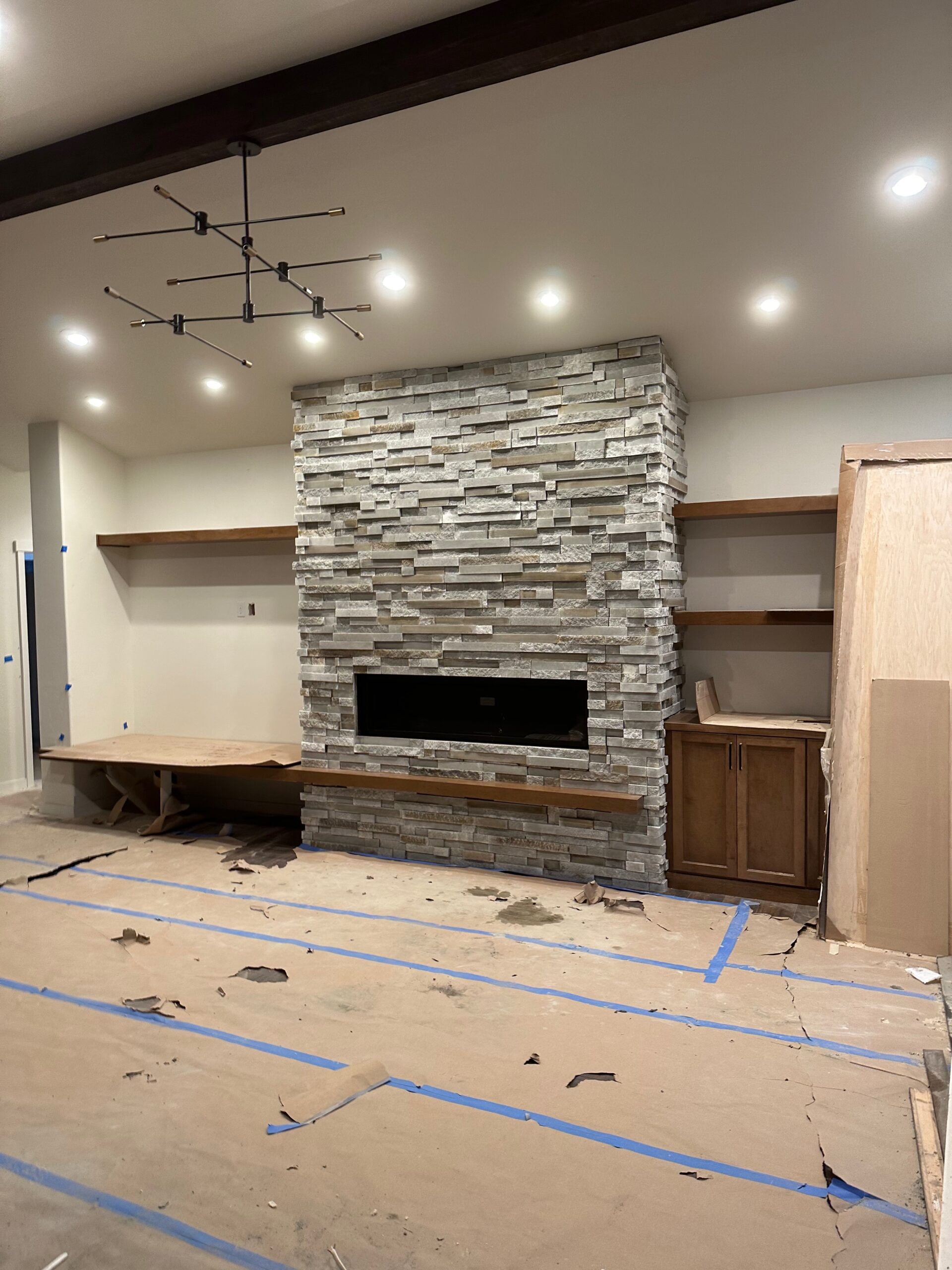 Natural stone veneer installation